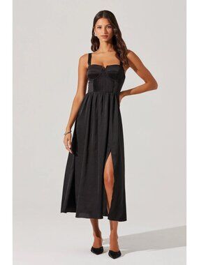 Astr | Dresses | Astr The Label Winley Puff Sleeve Cutout Midi Dress |  Poshmark